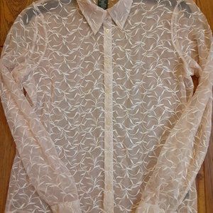 Lauren Ralph Lauren Pink sheer Blouse Size S